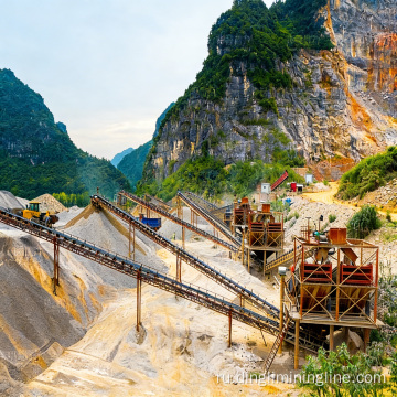 Оптимизированная линия по производству нерудного сырья для переработки известняка